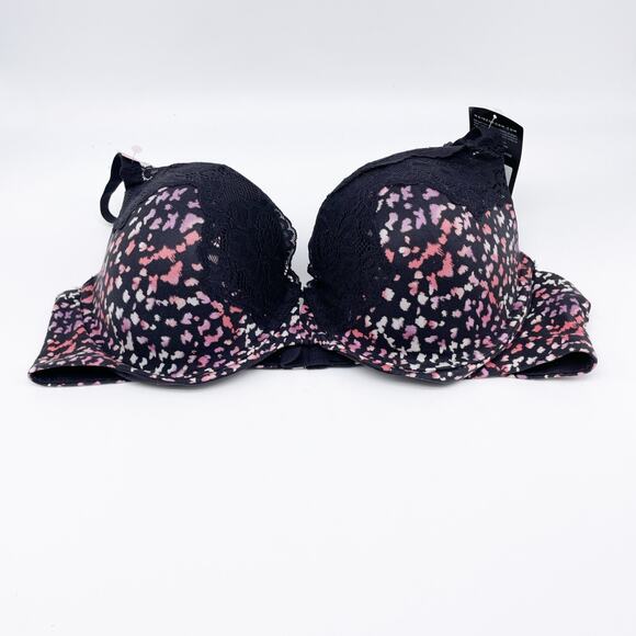 Maidenform Women's Underwire Demi Bra Smoothing Lace-trim Polka Print Bra 38B - Picture 1 of 4